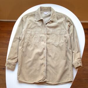 JL Plum Khaki Corduroy Button Up Size Small